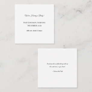 Visita Quadrado Cartão de Revenda de Bebê Personalizado