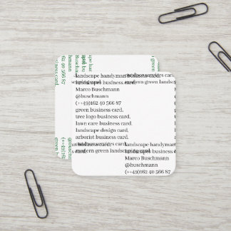 Visita Quadrado cartão de texto de paisagismo logotipo moderno grá