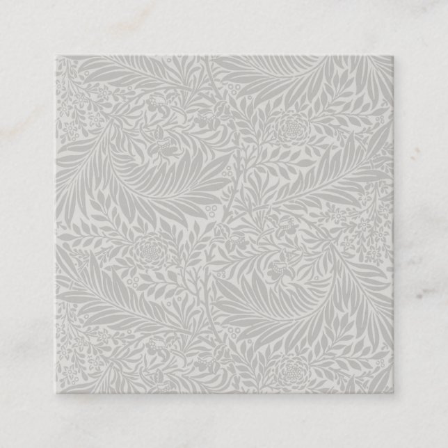 VISITA QUADRADO CARTÃO DE VISITA: WILLIAM MORRIS : LARKSPUR (Frente)