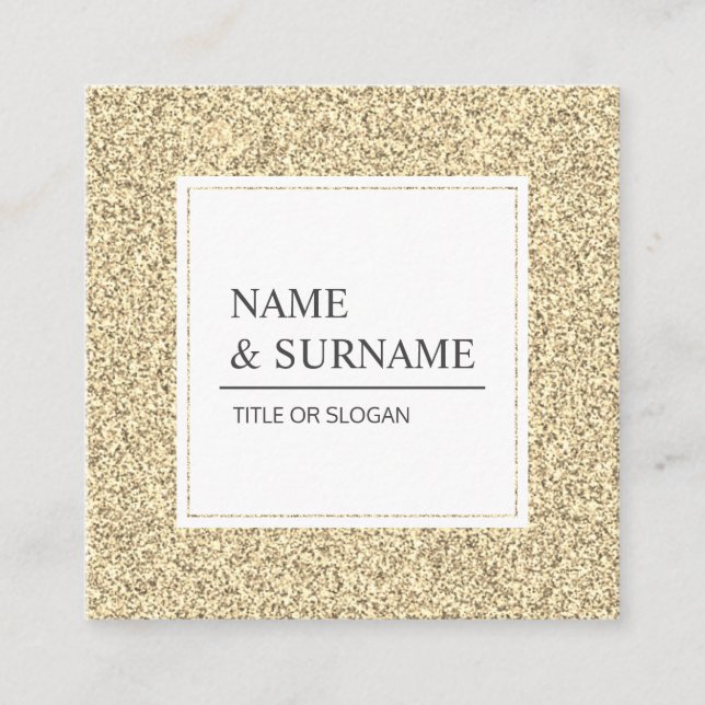 Visita Quadrado Elegante Luxe Dourado Social Square Cartão de visi (Frente)