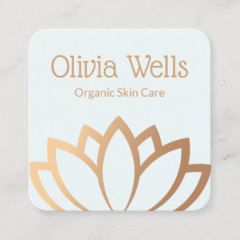 Visita Quadrado Estheticista Dourado Lotus Flower Square Cartão de
