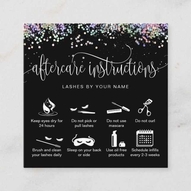 Visita Quadrado Ícones das extensões de pestanas do cartão de pós- (Frente)