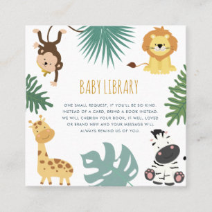 Visita Quadrado Livros de safari selvagem para cartão de bebê