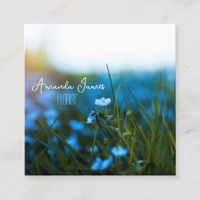 Visita Quadrado macroflores no campo, para florista, Cartão de vis (Frente)