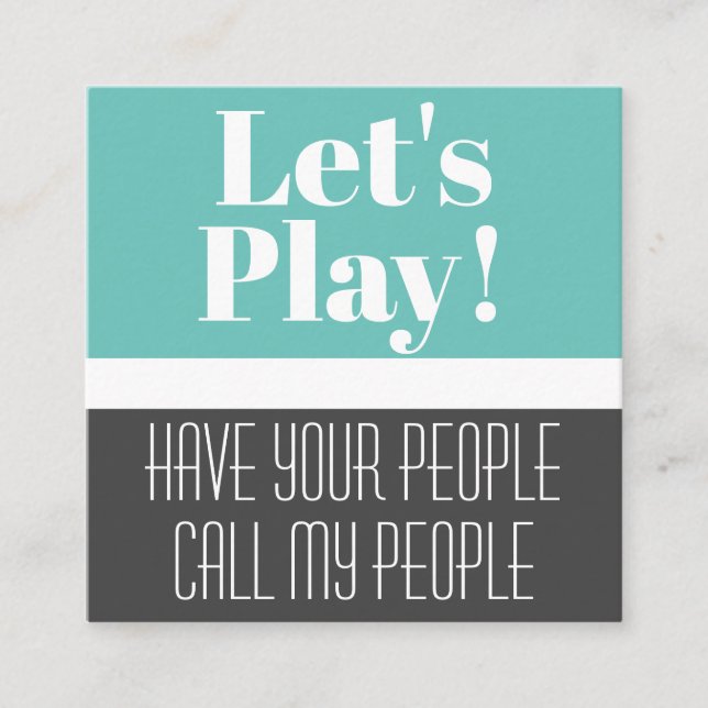 Visita Quadrado Moderno do Cartão de Reprodução de Criança (Frente)