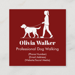 Visita Quadrado Moderno Minimalista Cachorro Walker Cartão de visi