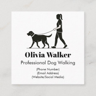 Visita Quadrado Moderno Minimalista Cachorro Walker Cartão de visi