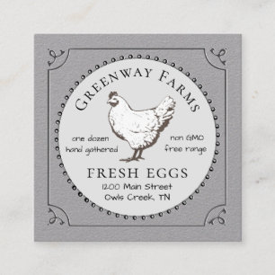 Visita Quadrado Ovos de Cinza de cartão de ovos, ovos frescos de F