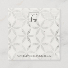 VISITA QUADRADO PASTEL OFF WHITE FLORAL STUD EARRING CARTÃO DE EXI