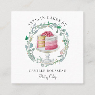 Visita Quadrado Pastelaria Pastelaria Chef Baker Square Cartão de 