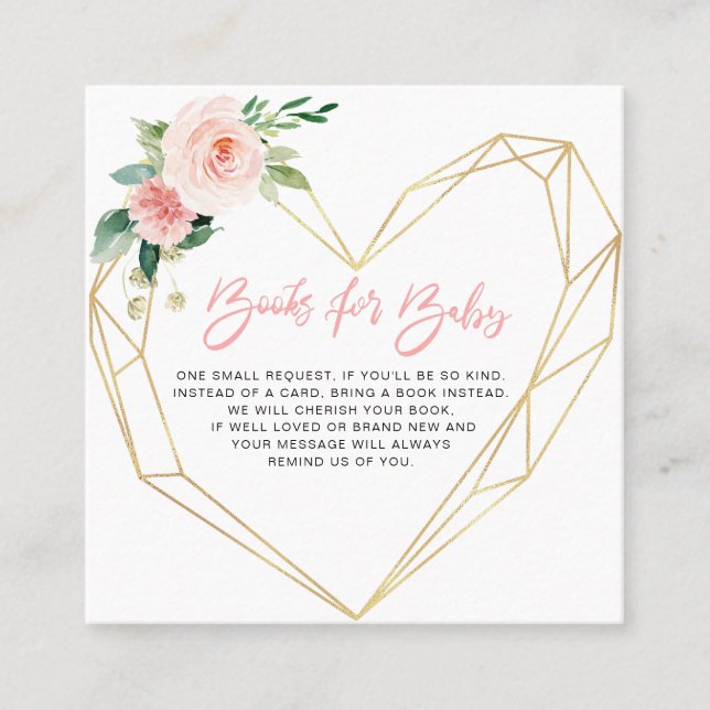 Visita Quadrado pink blush bloga livros geométricos para cartão de (Frente)