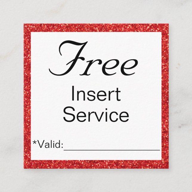 Visita Quadrado serviço de Promocional ou cartão de desconto (Frente)