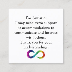 Visita Quadrado "Sou Autista" Sensibilização - Cartão de Comunicaç
