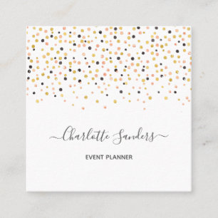 Visita Quadrado Trendy pink gold glitter confetti cartão de visit