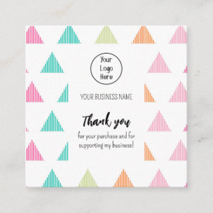 Visita Quadrado Triângulo colorido obrigado de revisão do cartão d