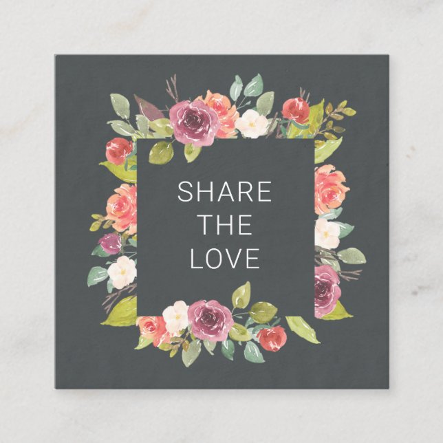 Visita Quadrado Vibrant Summer Floral | Cartão de fidelidade (Frente)