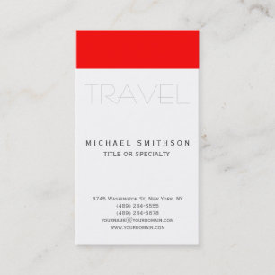 Visita Red White Modern Simple Viagem Agent Cartão de vis