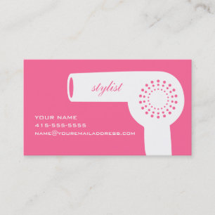 Visita Rosa do cartão do estilista de Hairdryer