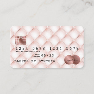 Visita Rosa Estilado com Cartão de Crédito Dourado