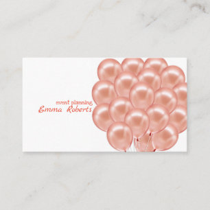Visita Rosa Event Planning Balloons Moderno Cartão de vis