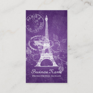 Visita Roxo do cartão de Paris do vintage