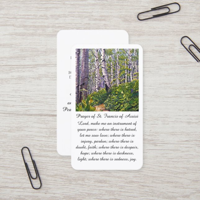 Visita Rua. Francis de Assisi Simpatia Cartão de Oração (Frente/Verso In Situ)