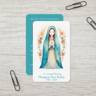 Visita Santa Mary Watercolor Cartão de Oração Católico