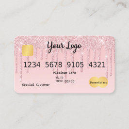 Visita Seu cartão de crédito de aparência brilhante com g