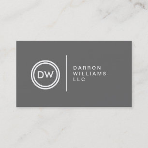 Visita SEU LOGOTIPO INICIAL na CINZA nº 2 Cartão de visit