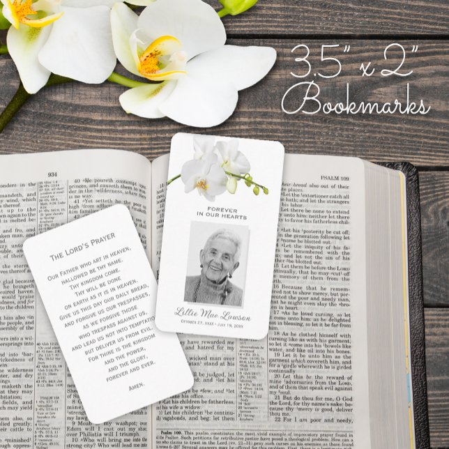 Visita Simples Cartão com fotos de Oração para Memorial F (SMALL simple funeral memorial photo memorial prayer card bookmarks
, 2" x 3.5")