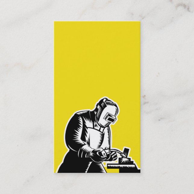 Visita soldador que solda o cartão de negócios da vista (Frente)