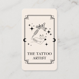 Visita Tarot Card Tattoo Artist Celestial Cartão de visit
