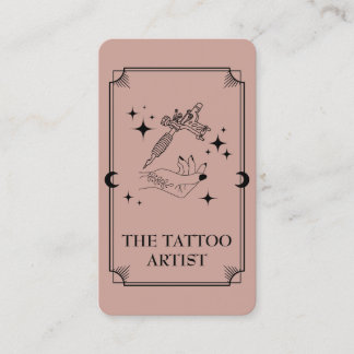 Visita Tarot Card Tattoo Artist Celestial Cartão de visit