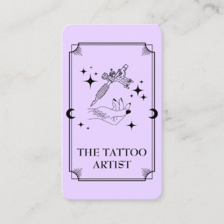 Visita Tarot Card Tattoo Artist Celestial Cartão de visit