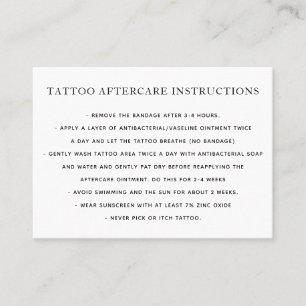 Visita Tatuagem - Instruções de pós-tratamento Cartão de 