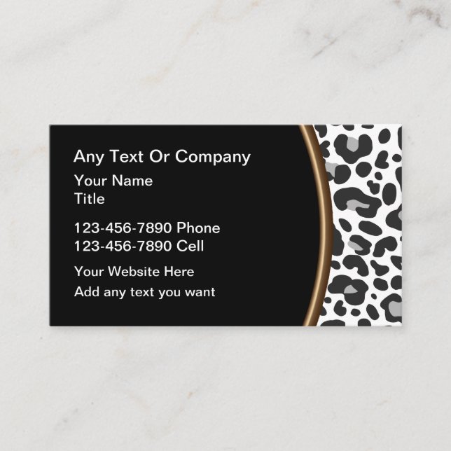 Visita Tendência Leopard Pattern Beauty Theme Cartão de v (Frente)