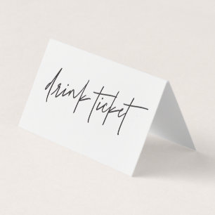 Visita Token de Cartão de Casamento de Bilhete de Bebida 