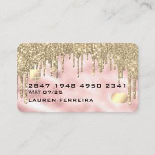 Visita Trendy Girly Gota Cartão de Débito Faux Dourado