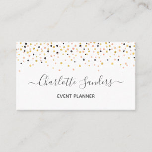 Visita Trendy pink gold glitter confetti cartão de visit