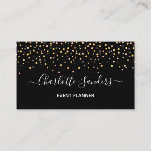Visita Trendy pink gold glitter confetti cartão de visit