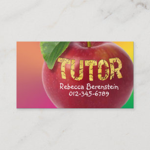 Visita Tutor de Maçã Vermelha Pnk Orange Cartão de vis