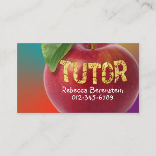 Visita Tutor de Maçã Vermelha Turquesa Cartão de visit