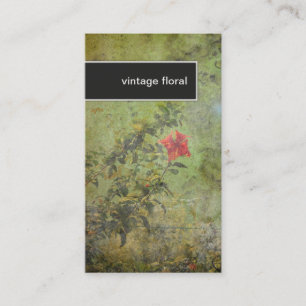 Visita Verde floral do vintage elegante do cartão de