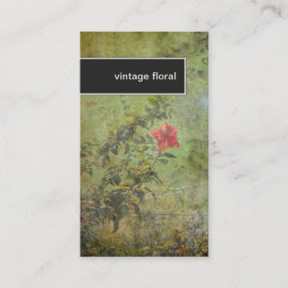 Visita Verde floral do vintage elegante do cartão de