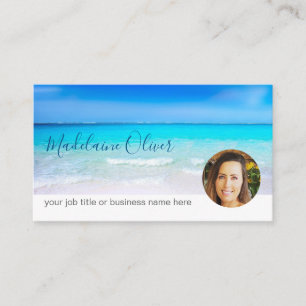 Visita Viagem Ocean Blue Photo Professional Cartão de vis