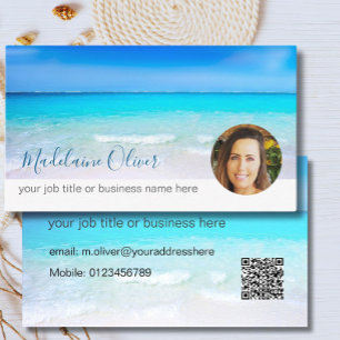 Visita Viagem Ocean Blue Photo Professional Cartão de vis