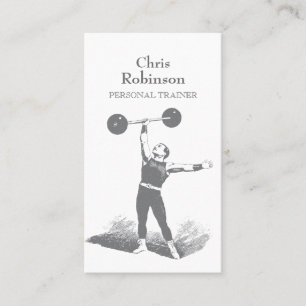 Visita Vintage Personal Trainer Strongman Cartão de visi