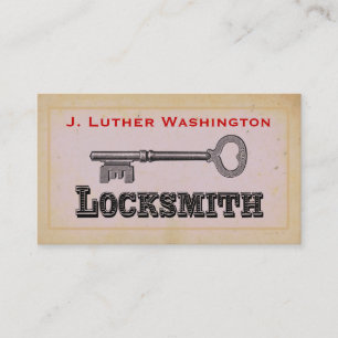 Visita Vintage Retro Locksmith Professional Cartão de vi