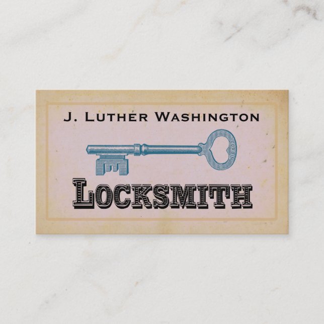 Visita Vintage Retro Locksmith Professional Cartão de vis (Frente)
