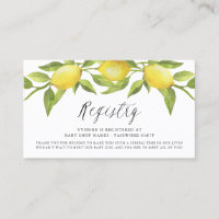 Watercolor Lemon Greenery Garland - Cartão de Regi